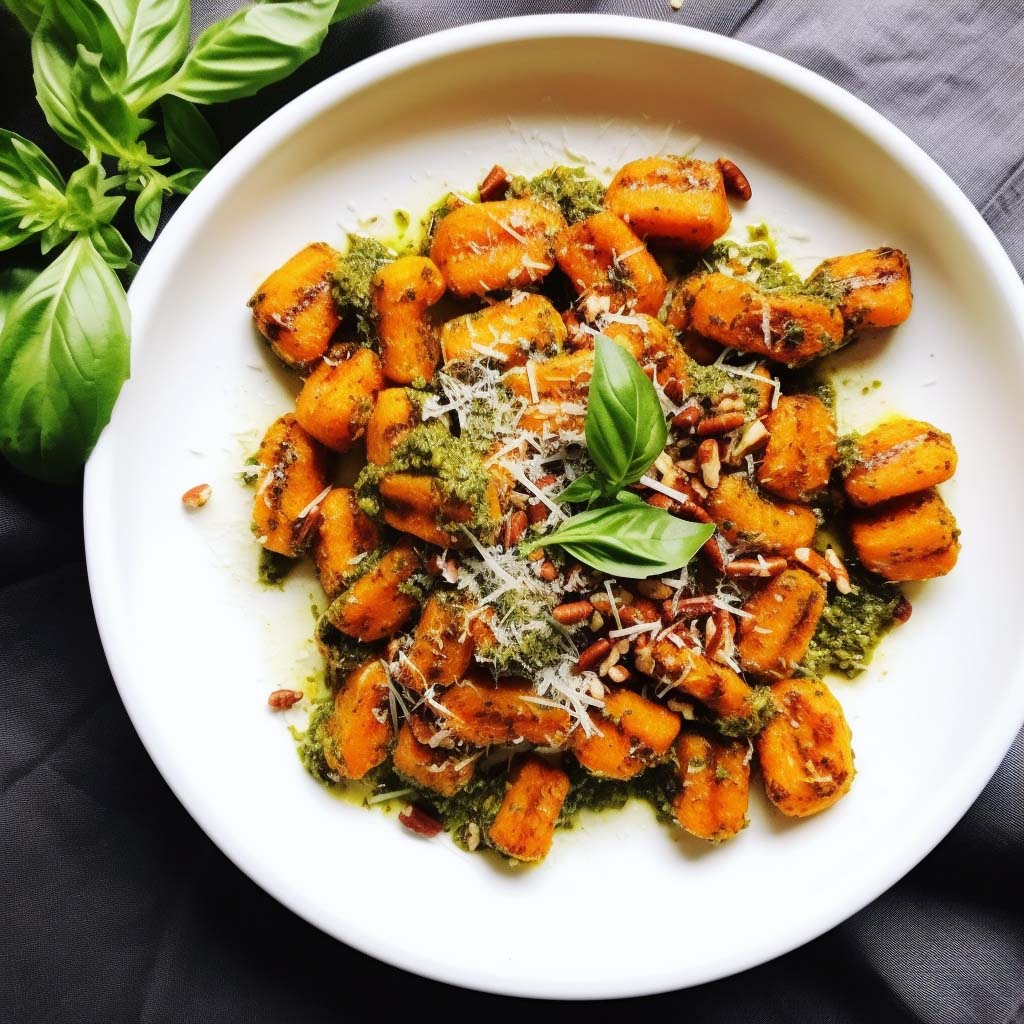 Süßkartoffel-Gnocchi mit Pesto: Dein nächster Favorit in der gesunden Küche! 🍠🌱
