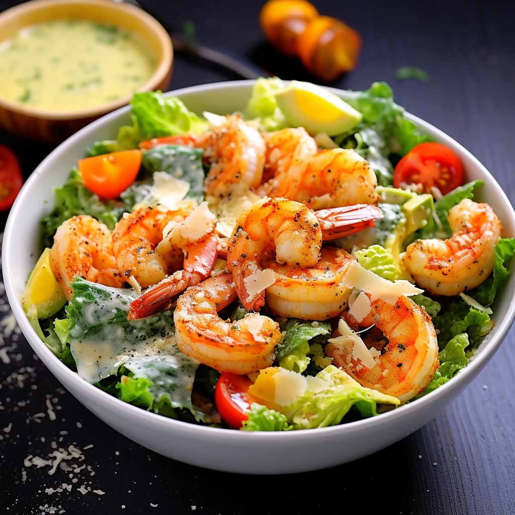 Caesar Salat mit Garnelen: Dein gesundes Gourmet-Rezept 🥗🍤