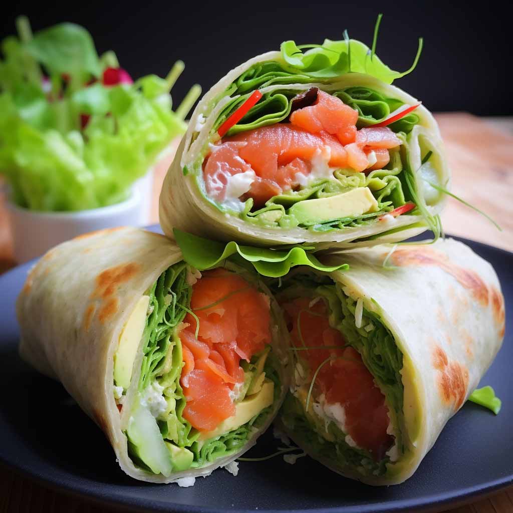 Sushi-Wrap mit Lachs, Gurke & Wasabi-Mayo: Der Snack-Hit! 🍣🥒